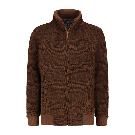 Charles - Fleece cardigan - Men - Brown F